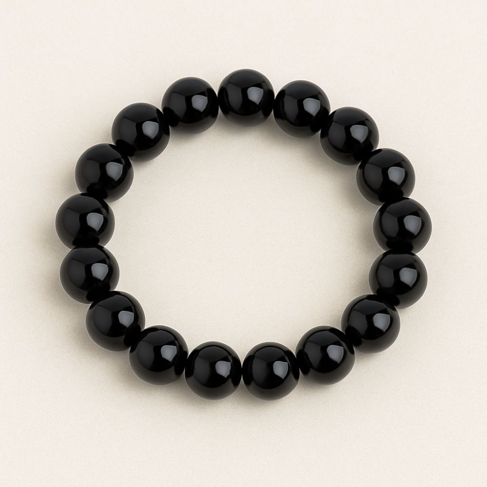Sulemani Hakik (Black Agate) Bracelet for evil eye protection and karmic grounding – Divine Samagri